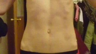 Belly dance oriental fantasy improvisation: sexy fit babe home dance