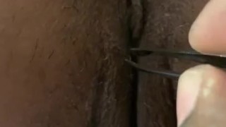 Fat juicy pussy and ass gets plucked like a chicken