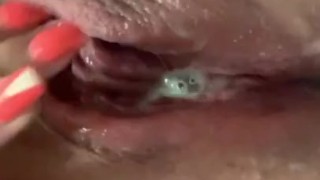 Creampie play, squirting , and 3 fingers- bfs cum dripping out of my pussy