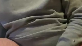 Wanking my hard cock with a face mask on shooting my big load