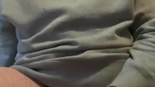 Wanking my hard cock with a face mask on shooting my big load