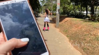 My friend controls my lush while I skate in the park, it is nice to go outside again!