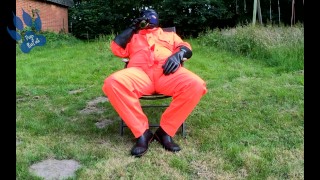 waterproof after-work wank out in the garden