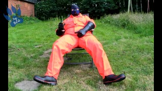 waterproof after-work wank out in the garden