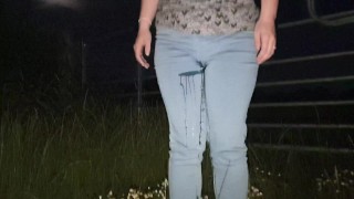 Alice - A quick jeans wetting on a country road