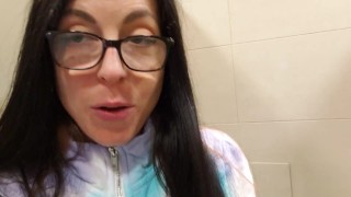 Rear View Piss In The Mall Toilet