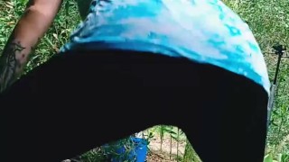 Twerking and Teasing while camping in the forest