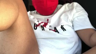 Ebony Try Not to Get Caught Masturbating in Parking Lot