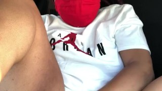Ebony Try Not to Get Caught Masturbating in Parking Lot