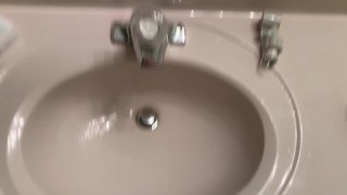 Young Thick Cock Pissing In The Sink