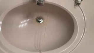Young Thick Cock Pissing In The Sink