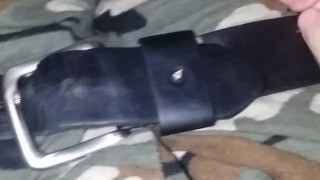 Uses stepdaddy's Belt To Bind Himself Orgasm Denial, Spanking, Dirty Talk, & Torn Clothes