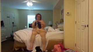 BBW nurse Vicki strips and puts on a dress quick change