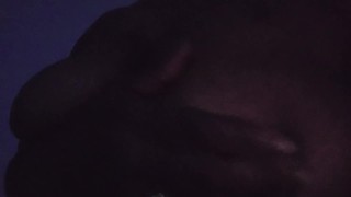 Feeling on my chocolate titties!