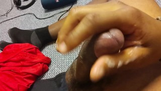 Nuts being drained from watching porn 