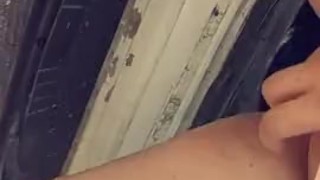 Peeing together out side the store