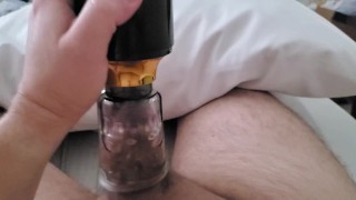DADDY HAVING FUN IN BED WITH NEW TOY - MOANING AND GROANING - FINALLY SOME ALONE TIME! :)