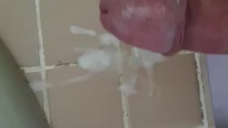 Horny guy masturbating with a cumshot