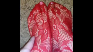 Sexy Feet toes in all kinds of stockings/fishnet