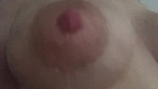 Full to burst huge leaking lactating tits