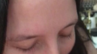 Time for Daddy's dick down my throat • gets a nice throatpie while filmed w iphone