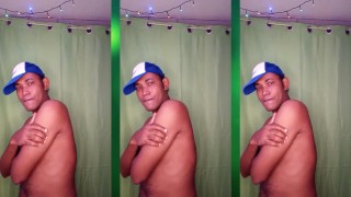 Elegant and sensual man smiling and moving his body to the rhythm of sensuality
