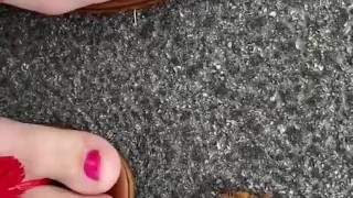 Breaking in sexy new flip flop sandals 
