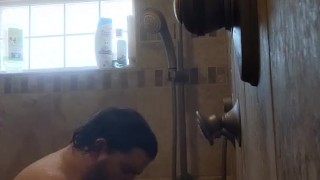 Dad-Bod catches cramp while fucking Fleshlight