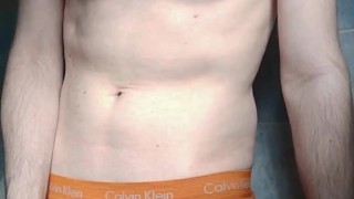 Rubbing my nipple with toothbrush and cumming