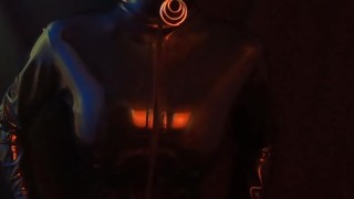 Latex doll with condom hood shines herself trailer