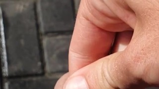Foreskin POV Pulling and shoving 2 fingers into it !