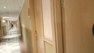 Husband films wife in public walking back to hotel room in bikini