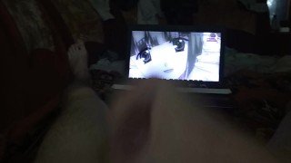 Парень дрочет со смазкой на хентай порно