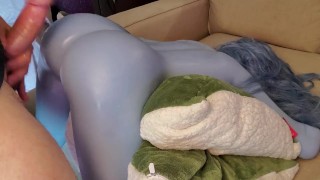 Jerking off and Fucking my Hot Blue ELF Sex-dolls ass