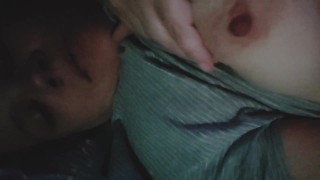 Playing with my tits missing daddy
