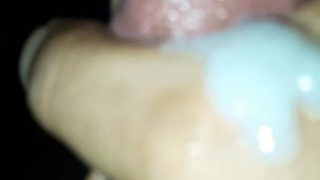 Stroking my dick close up on cumshot