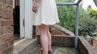 Alice - pissing myself and smoking on my doorstep with no panties under my dress ;)