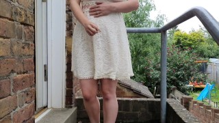 Alice - pissing myself and smoking on my doorstep with no panties under my dress ;)
