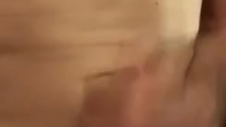 Spitting on my cock while having a late night edge session 