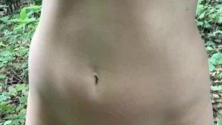 Stripping in the woods, and shaking my ass and titties for you