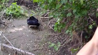 Peaceful masturbation by the river