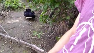 Peaceful masturbation by the river