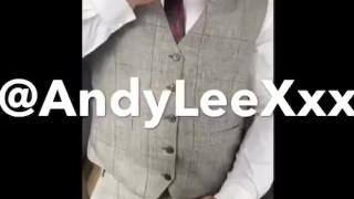 Straight hunk squirting big load in suit after friends wedding
