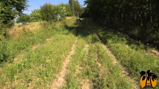 Teen walks naked on the forest. Public walk MiaAmahl