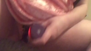 cute girl with big tits rubs pussy