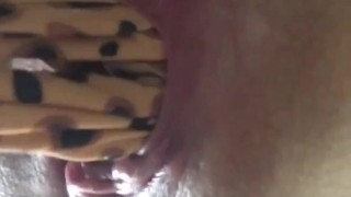 Stuffing my friends panty's inside me and peeing as I pull them out