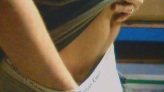 Risky wank behind the lads in warehouse