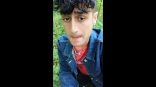 Twink drinks cruiser´s used condom