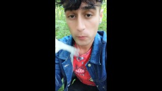 Twink drinks cruiser´s used condom