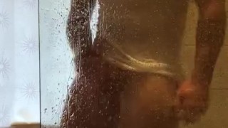 Wanking in the shower 